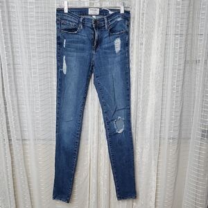 Frame Jeans High Rise Le High Skinny Hilltop Distressed Denim Size 27